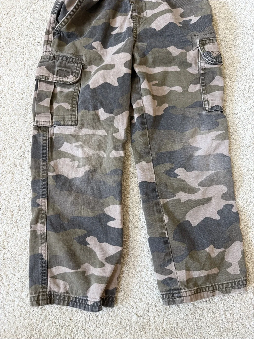 Boys' Camo Cargo pull-on, straight leg pants (size 5t)